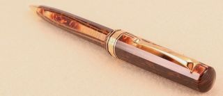 Omas Extra Arco Brown Celluloid Ballpoint Pen,  Old Style,  Paragon,  C1996
