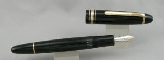 Montblanc 146 Legrand Black & Gold Fountain Pen - 14kt Oblique Medium Nib