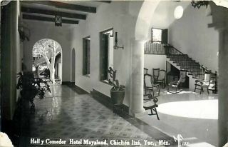 Mexico,  Yucatan,  Chicen Itza,  Hotel Mayaland,  Rppc,  Hall Y Comedor,  Mf,  No.  137