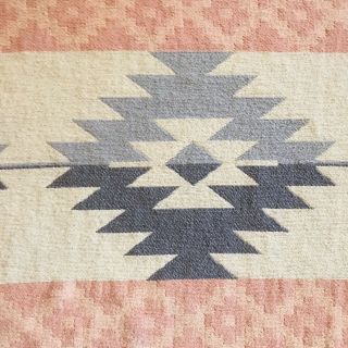 Vintage Southwestern Aztec Camp Blanket Cotton South Western Zig Zag Pastels 7