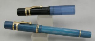 Visconti Caravel Nina Blue Celluloid Limited Edition Fountain Pen Set In Case
