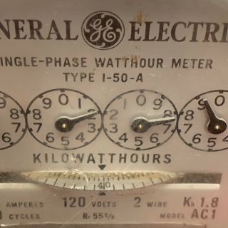 General Electric Watt Hour Meter Single Phase OB Table Desk Lamp SCG 4