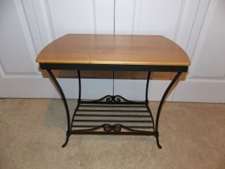 Longaberger Wrought Iron (library End Table),  Woodcrafts Warm Brown Top