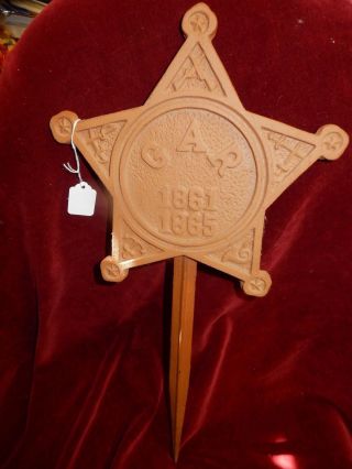G.  A.  R.  Grand Army Of The Republic Cast Iron Grave Marker Flag Holder