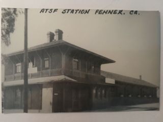 Fenner California Atsf Rr Station Railroad Depot B&w Real Photo Postcard Rppc