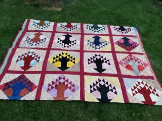 VERY RARE VINTAGE HAND STITCHED QUILT DOUBLE SIDED 2