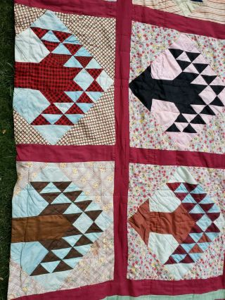 VERY RARE VINTAGE HAND STITCHED QUILT DOUBLE SIDED 5