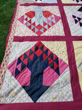 VERY RARE VINTAGE HAND STITCHED QUILT DOUBLE SIDED 6