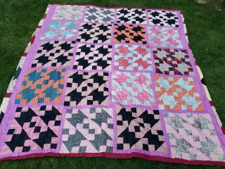 VERY RARE VINTAGE HAND STITCHED QUILT DOUBLE SIDED 8