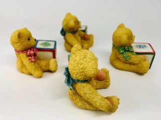 Set of (4) Cherished Teddies Bear with Block Letter Figurines (1) A,  (2) E,  (1) S 4