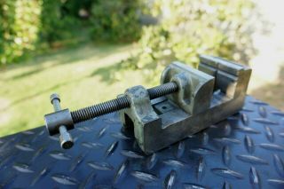 Vintage Machinist Drill Press Vise 2 - 1/2 " Jaw,  Opens 3 " V Grooved Jaw