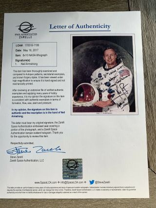 AUTOGRAPHED PHOTO OF APOLLO 11 ASTRONAUT NEAL ARMSTRONG 10