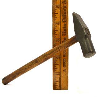 Antique Miniature Cross Peen Hammer 3 Oz. ,  2.  5 " Small Lovely Wood Handle Patina