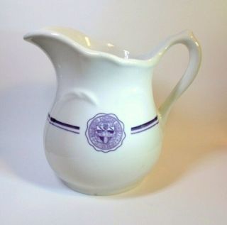 Vintage College Of The Holy Cross Pitcher / Jug By Wellsville China Co 5.  5 " Tall