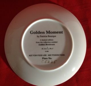 DANBURY COLLECTOR PLATE GOLDEN MOMENT PATRICIA BOURQUE 23KT GOLD TRIM 2