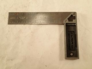 Vintage Stanley No.  12 Em,  6 " Try Square,  Made In U.  S.  A.  English & Metric Calib.
