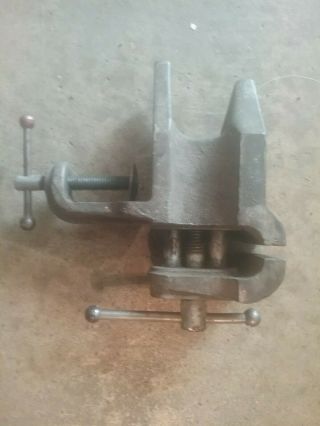 Vintage Jewelers Clamp On Bench Vise With Anvil