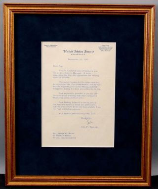 Authentic,  Signed Jack,  Senator John F.  Kennedy,  1956 Letter Vice President Nr