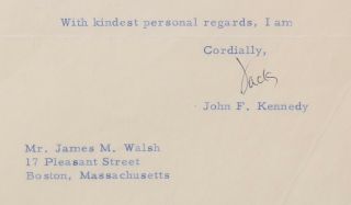 Authentic,  Signed Jack,  Senator John F.  Kennedy,  1956 Letter Vice President NR 6