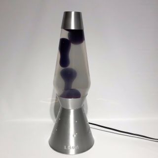 Lava Lamp 16.  5 " Motion Glitter 5000 Starlight Base Clear Liquid Purple Wax 2013