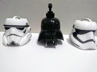 Darth Vader Soap Dispenser And Storm Trooper Toothbrush Holders