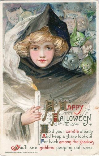 Halloween Postcard,  John Winsch,  Samuel Schmucker,  Copyright 1911