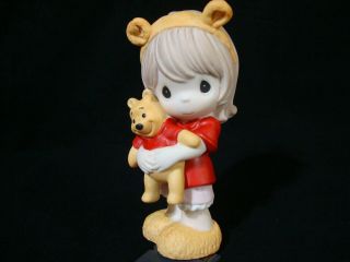 Precious Moments - Disney - Girl W/pooh Ears W/winnie The Pooh Doll Extremely Rare