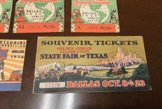 1938 Texas State Fair,  1936 Centennial Exposition,  1937 Pan American Fair Ticket 2