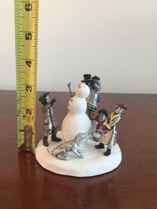 La Rocca Pewter Christmas Winter Snowman Dog Children Figurine 1994 582/1500 7