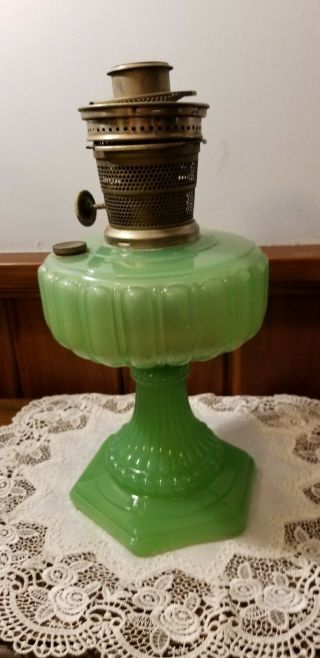 Vintage Aladdin Model B Jadeite Oil/kerosene Lamp