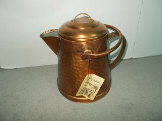 Vintage Mid Century Gregorian Gregori Solid Copper Hammered Large Coffee Pot 93