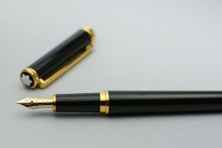 Montblanc Noblesse Oblige Black And Gold Trim 14k,  F Nib.  Fountain Pen