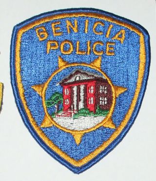 Very Old Benicia Police Solano County California Ca Pd Vintage Blue Border Patch