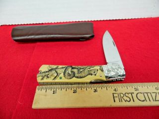 Custom Scrimshaw Scrolled Bolsters & File Work Harvey Mcburnette Knife