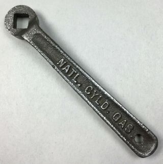 Vintage National Cylinder Gas Company 5 " Wrench On / Off Wrench Tool Made In Usa