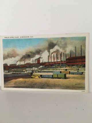 Easley Steel Plant - Birmingham Al 1920s Postcard