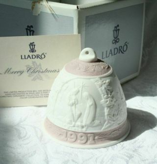 Lladro - Christmas Bell - 1991,  Ribbon And Papers