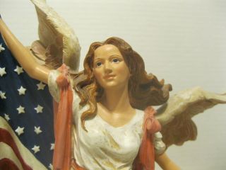 2003 Home Interiors Angel With Flag Protecting Old Glory Figurine 2