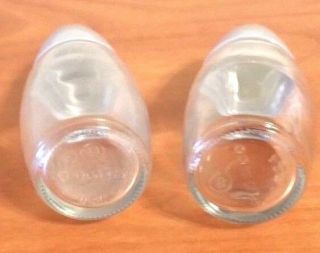 Vintage Gemco Salt & Pepper Shakers - Clear Glass W/Blue Plastic Lids EUC USA 2
