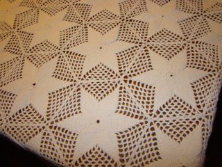 Vtg Antique Hand Crochet Lace Tablecloth Or Bedspread 83 X 94 Spring Bedding