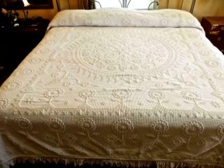 Vintage Morgan - Jones Minuet I Love Lucy Bedspread White Hobnail Cotton Chenille
