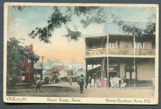 Fiji,  Street Scene,  Suva,  Hand Tinted In Japan,  Un,  Pub Harry Gardiner,  No.  (sk 2338)