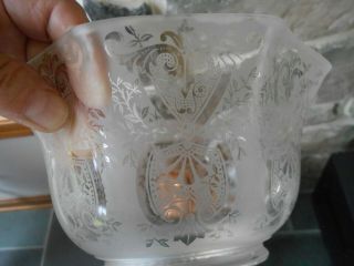 Bradley & Hubbard B & H Oil Lamp March 24,  1896 Fancy Etched Shades 4