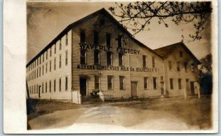 Waverly,  Iowa Rppc Real Photo Postcard Waverly Factory Condensed Milk Plant 1909