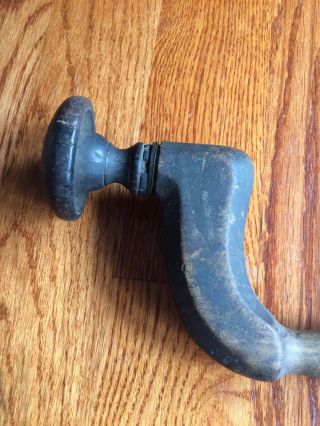 Antique James Bee Sheffield Wood & Brass Brace Hand Drill 2
