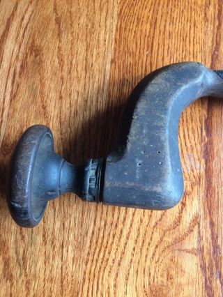 Antique James Bee Sheffield Wood & Brass Brace Hand Drill 5