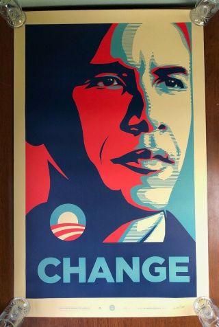 Barack Obama Change By Shepard Fairey Official Campaign Print 4482/5000 Poster