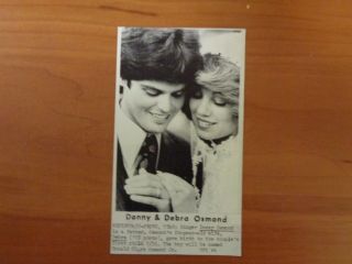 Vintage Wire Press Photo Actor Donny & Debra Osmond Donny And Marie Mulan 2