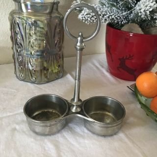 Arte Italica 95 Pewter Salt & Pepper Caddy Hand Made In Italy