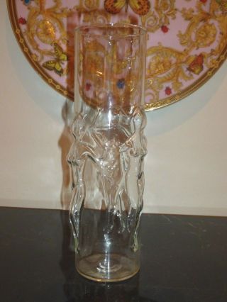 Vintage Nude Dancing Ladies Glass Vase 8 3/4 " High